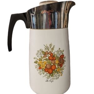 Vintage Corning Ware 10 Cup Spice Of Life Stove Top Coffee Pot Percolator
